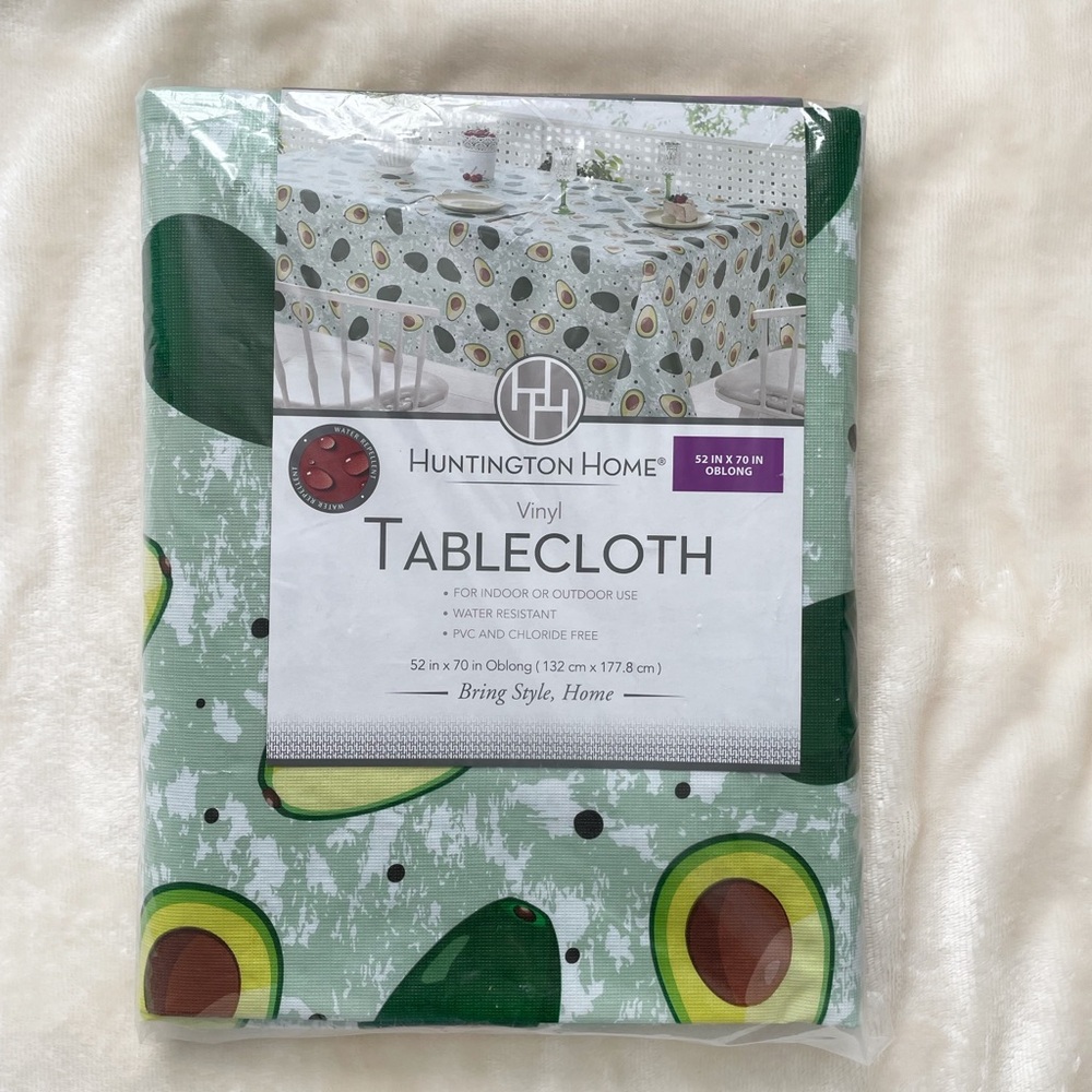 NEW Avocado Vinyl Tablecloth